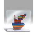 Καράβι σε plexiglass  ριγέ 15,5cm του Αντώνη Καστρινάκη - Art shop στο diaplasibooks.gr