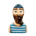 Γλυπτό μπούστο  "Captain pipe' από papier mache  - Art shop στο diaplasibooks.gr