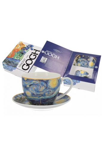 Κούπα με πιάτο Van Gogh ''Έναστρη νύχτα'' - Art shop στο diaplasibooks.gr