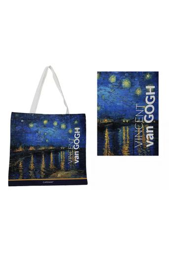 Τσάντα υφασμάτινη αδιαβροχοποιημένη V. van Gogh, Starry night - Art shop στο diaplasibooks.gr