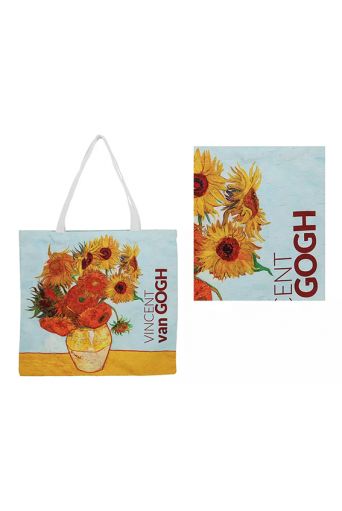 Τσάντα υφασμάτινη αδιαβροχοποιημένη V. van Gogh, Sunflowers - Art shop στο diaplasibooks.gr
