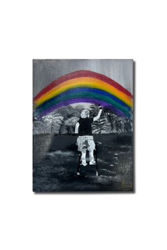 Πίνακας ζωγραφικής rainbow της Άννας Κουρουπού - Art shop στο diaplasibooks.gr