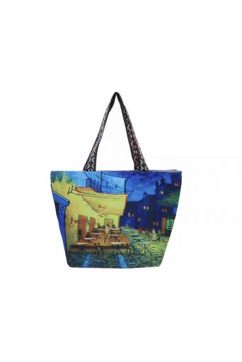 Τσάντα  αδιάβροχη με φερμουάρ Van Gogh ''Café Terrace at Night'' - Art shop στο diaplasibooks.gr