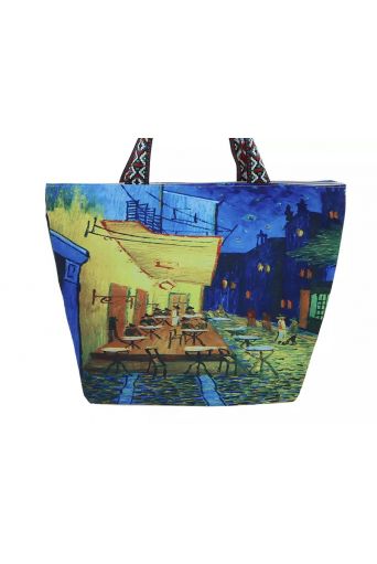 Τσάντα  αδιάβροχη με φερμουάρ Van Gogh ''Café Terrace at Night'' - Art shop στο diaplasibooks.gr