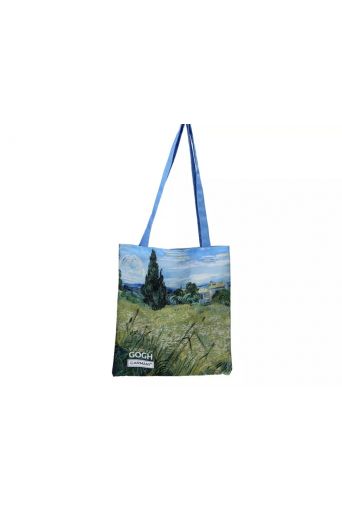 Τσάντα υφασμάτινη  αδιαβροχοποιημένη van Gogh ''Χωράφια με κυπαρίσσια'' - Art shop στο diaplasibooks.gr