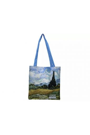 Τσάντα υφασμάτινη  αδιαβροχοποιημένη van Gogh ''Χωράφια με κυπαρίσσια'' - Art shop στο diaplasibooks.gr