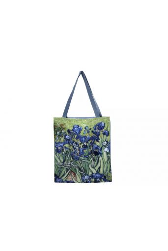 Τσάντα υφασμάτινη αδιαβροχοποιημένη  van Gogh Ίριδες - Art shop στο diaplasibooks.gr