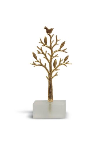 Δέντρο με πουλί ορειχάλκινο σε plexi glass 12x5cm του Παναγιώτη Τζαφόλια - Art shop στο diaplasibooks.gr