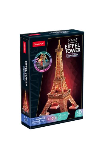 Παζλ 3D Ο Πύργος του Άϊφελ - νύχτα 51 τεμάχια με Led - Παιδικά παιχνίδια στο diaplasibooks.gr