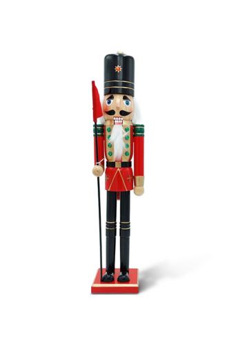 Καρυοθραύστης  ξύλινος  κόκκινος με λάβαρο  50cm - Art shop στο diaplasibooks.gr