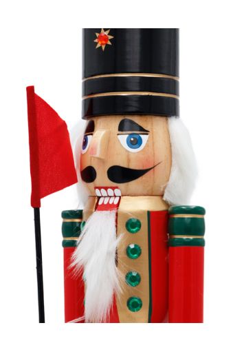 Καρυοθραύστης  ξύλινος  κόκκινος με λάβαρο  50cm - Art shop στο diaplasibooks.gr