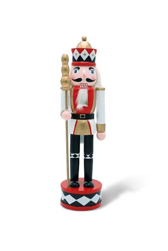 Καρυοθραύστης  ξύλινος  με  καρό στολισμό 30cm - Art shop στο diaplasibooks.gr