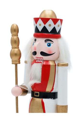 Καρυοθραύστης  ξύλινος  με  καρό στολισμό 30cm - Art shop στο diaplasibooks.gr