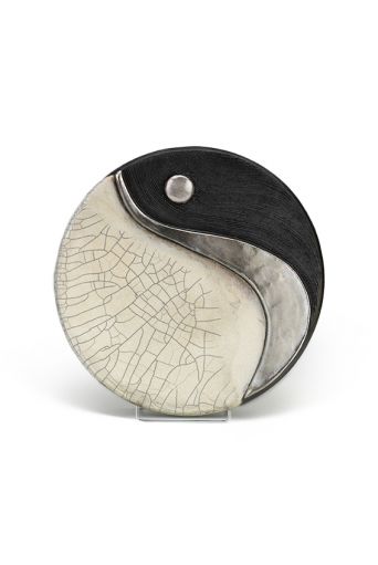Πιατέλα με μια ρίγα raku art - Art shop στο diaplasibooks.gr