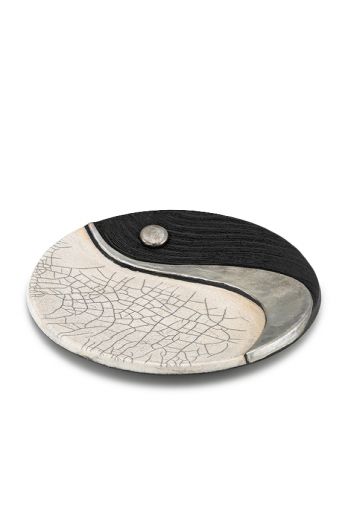 Πιατέλα με μια ρίγα raku art - Art shop στο diaplasibooks.gr