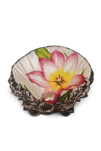 Αχιβάδα διακοσμητική μαύρη  "Ορχιδέα" - Art shop στο diaplasibooks.gr