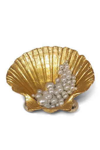 Αχιβάδα διακοσμητική χρυσή  "Μαργαριτάρια" - Art shop στο diaplasibooks.gr