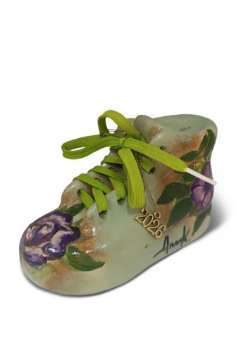 Κουμπαράς - γούρι "Παπούτσι Art" με λουλούδια - Art shop στο diaplasibooks.gr