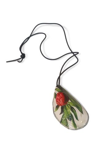 Μενταγιόν όστρακο με λουλούδι - Art shop στο diaplasibooks.gr