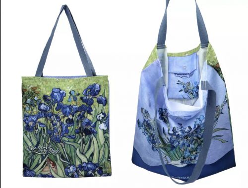 Τσάντα υφασμάτινη αδιαβροχοποιημένη  van Gogh Ίριδες - Art shop στο diaplasibooks.gr