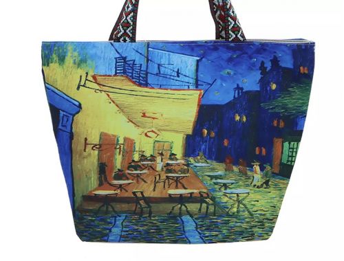 Τσάντα  αδιάβροχη με φερμουάρ Van Gogh ''Café Terrace at Night'' - Art shop στο diaplasibooks.gr