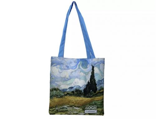 Τσάντα υφασμάτινη  αδιαβροχοποιημένη van Gogh ''Χωράφια με κυπαρίσσια'' - Art shop στο diaplasibooks.gr