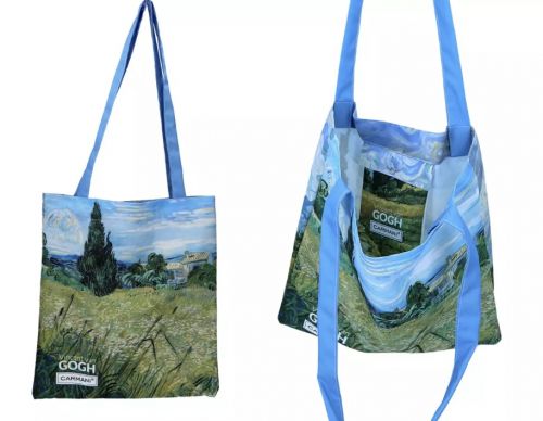 Τσάντα υφασμάτινη  αδιαβροχοποιημένη van Gogh ''Χωράφια με κυπαρίσσια'' - Art shop στο diaplasibooks.gr