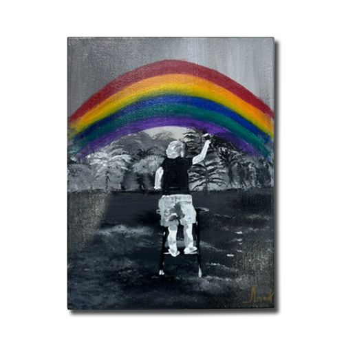 Πίνακας ζωγραφικής rainbow της Άννας Κουρουπού - Art shop στο diaplasibooks.gr