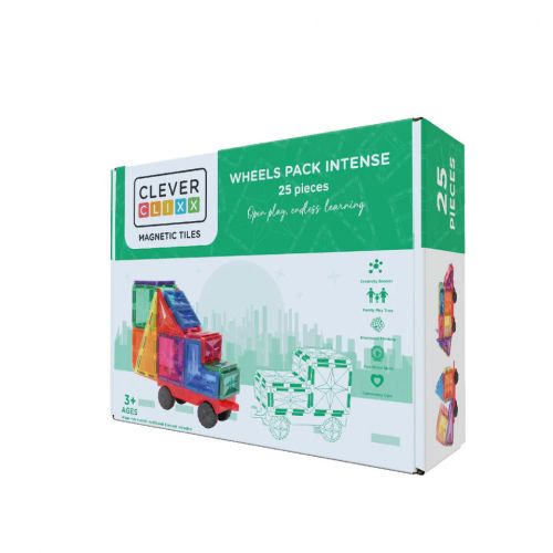 Μαγνητικό σετ με ρόδες 25 τεμαχίων cleverclixx - Παιχνίδια στο diaplasibooks.gr