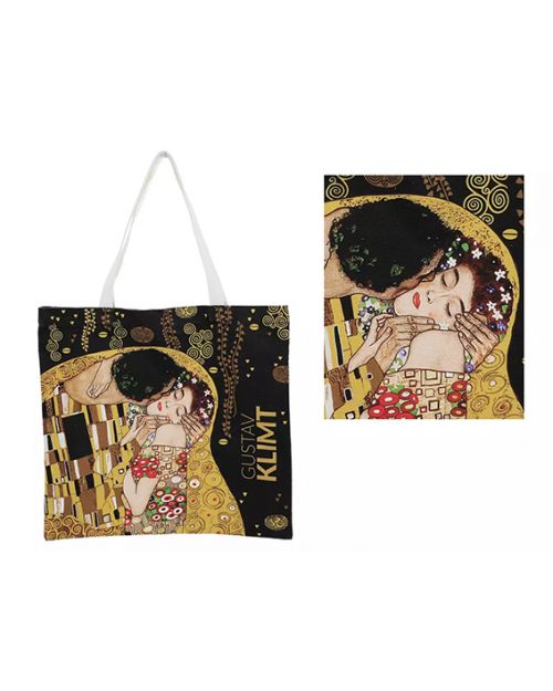 Τσάντα υφασμάτινη αδιαβροχοποιημένη Gustav Klimt The Kiss + The Tree of Life - Art shop στο diaplasibooks.gr