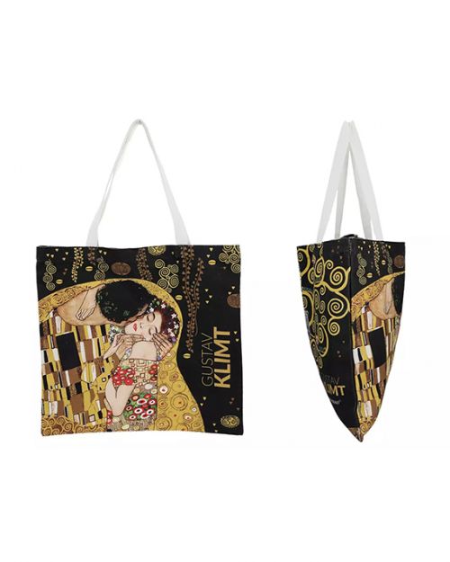 Τσάντα υφασμάτινη αδιαβροχοποιημένη Gustav Klimt The Kiss + The Tree of Life - Art shop στο diaplasibooks.gr