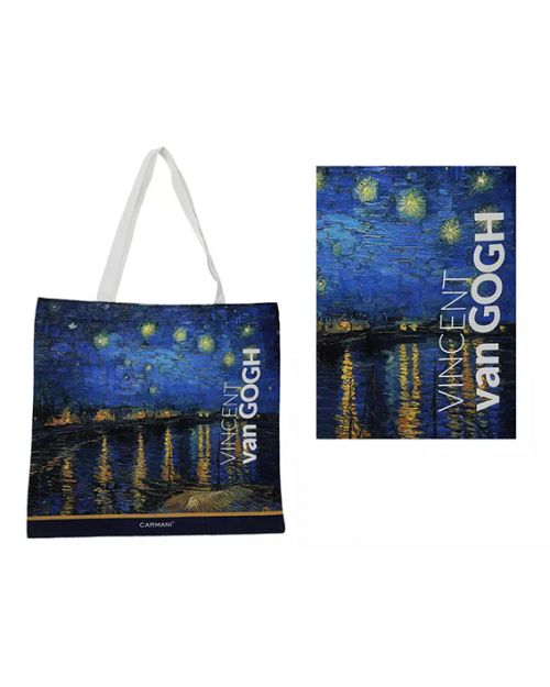 Τσάντα υφασμάτινη αδιαβροχοποιημένη V. van Gogh, Starry night - Art shop στο diaplasibooks.gr