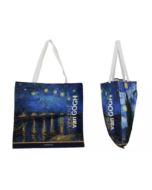 Τσάντα υφασμάτινη αδιαβροχοποιημένη V. van Gogh, Starry night - Art shop στο diaplasibooks.gr