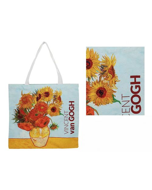 Τσάντα υφασμάτινη αδιαβροχοποιημένη V. van Gogh, Sunflowers - Art shop στο diaplasibooks.gr