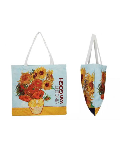 Τσάντα υφασμάτινη αδιαβροχοποιημένη V. van Gogh, Sunflowers - Art shop στο diaplasibooks.gr