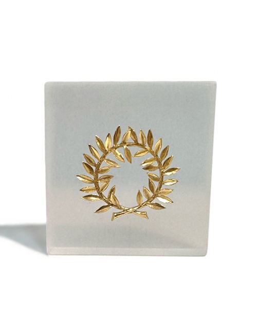 Στεφάνι ορειχάλκινο σε plexi glass 8x8x2cm - Art shop στο diaplasibooks.gr