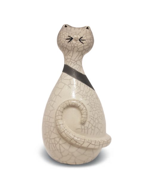 Μικρογλυπτό "Γάτα" raku art - Art shop στο diaplasibooks.gr