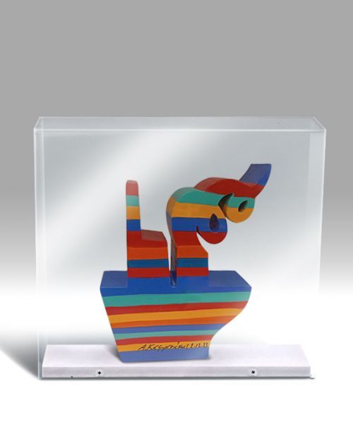 Καράβι σε plexiglass  ριγέ 15,5cm του Αντώνη Καστρινάκη - Art shop στο diaplasibooks.gr