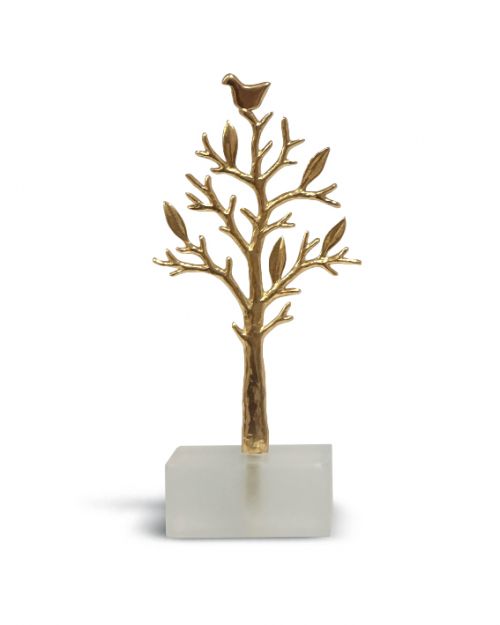 Δέντρο με πουλί ορειχάλκινο σε plexi glass 12x5cm του Παναγιώτη Τζαφόλια - Art shop στο diaplasibooks.gr