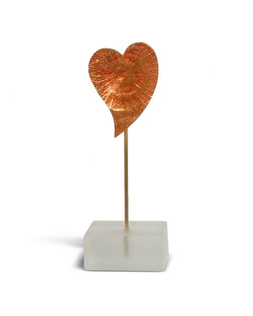 Καρδιά κόκκινη οξειδωμέμη νε plexi glass 12x5cm του Παναγιώτη Τζαφόλια - Art shop στο diaplasibooks.gr