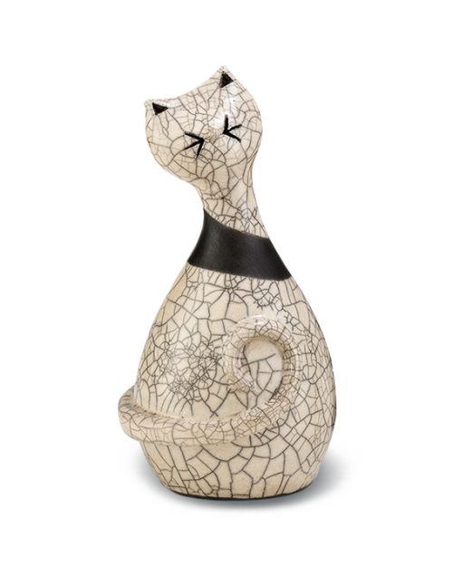 Μικρογλυπτό "Γάτα" raku art - Art shop στο diaplasibooks.gr