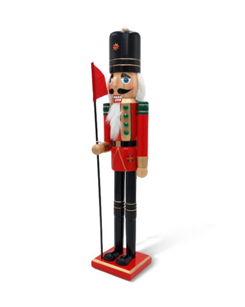 Καρυοθραύστης  ξύλινος  κόκκινος με λάβαρο  50cm - Art shop στο diaplasibooks.gr