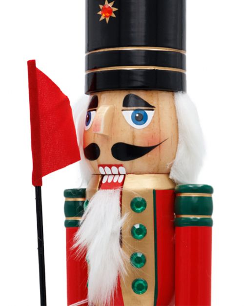 Καρυοθραύστης  ξύλινος  κόκκινος με λάβαρο  50cm - Art shop στο diaplasibooks.gr