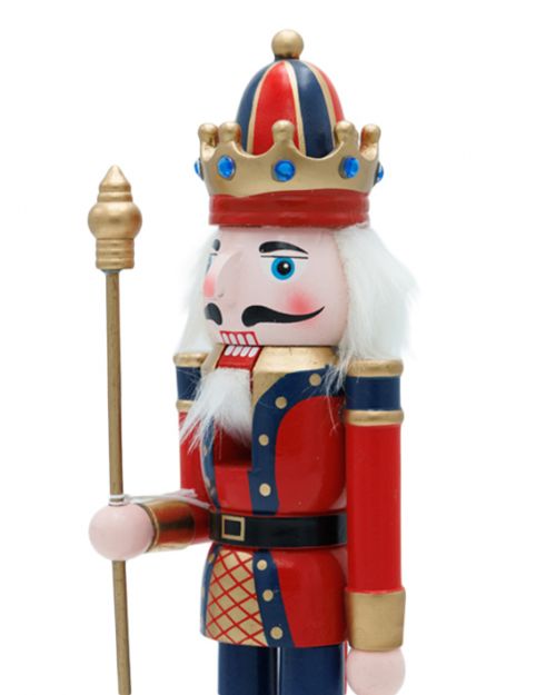 Καρυοθραύστης  ξύλινος κόκκινος-μπλέ  30cm - Art shop στο diaplasibooks.gr