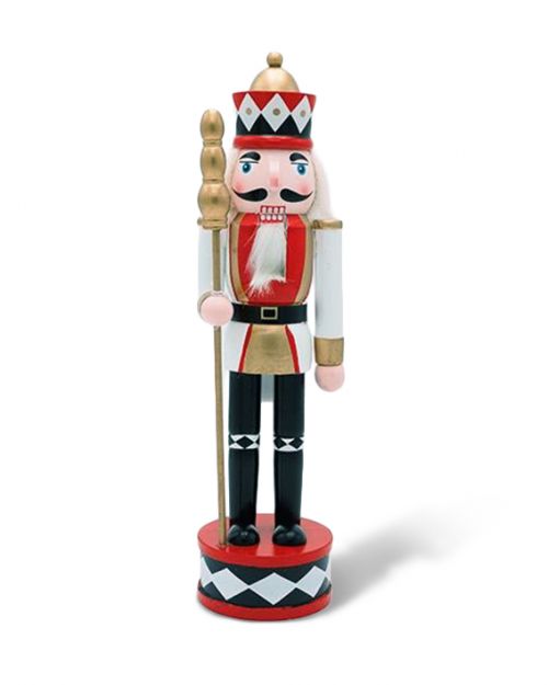 Καρυοθραύστης  ξύλινος  με  καρό στολισμό 30cm - Art shop στο diaplasibooks.gr