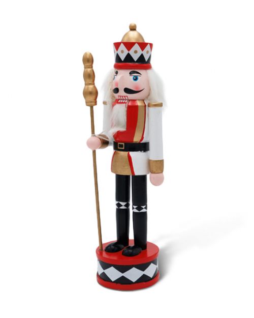 Καρυοθραύστης  ξύλινος  με  καρό στολισμό 30cm - Art shop στο diaplasibooks.gr