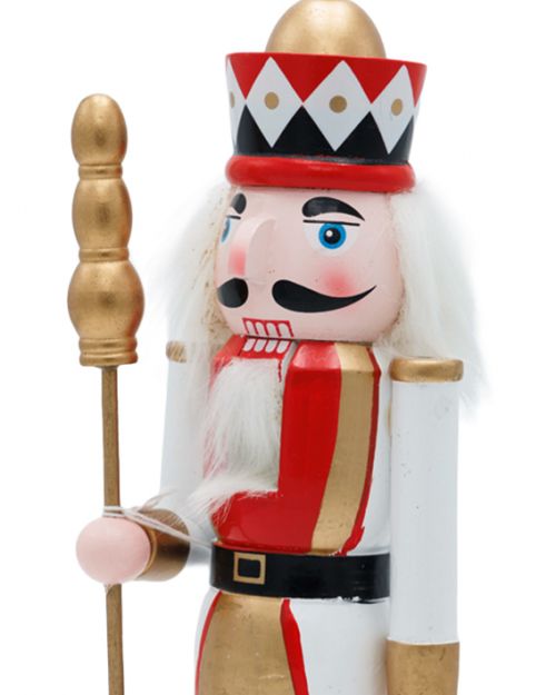 Καρυοθραύστης  ξύλινος  με  καρό στολισμό 30cm - Art shop στο diaplasibooks.gr