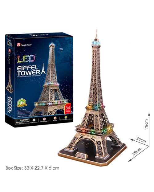 Παζλ 3D Ο Πύργος του Άϊφελ  84 τεμάχια με Led - Παιδικά παιχνίδια στο diaplasibooks.gr