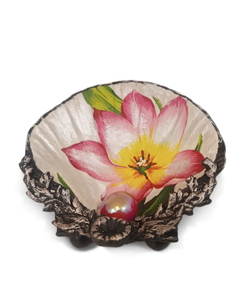 Αχιβάδα διακοσμητική μαύρη  "Ορχιδέα" - Art shop στο diaplasibooks.gr