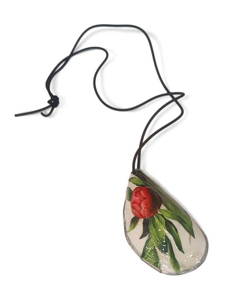 Μενταγιόν όστρακο με λουλούδι - Art shop στο diaplasibooks.gr